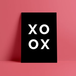 XOXO Printable Wall Art Home Office Decor Black And White Print Love Sign Hugs And Kisses Scandinavian Wall Art XO Poster