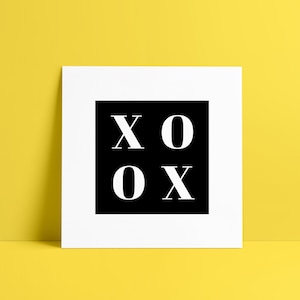 XOXO Printable Wall Art Home Office Decor Black And White Print Love Sign Hugs And Kisses Scandinavian Wall Art XO Poster