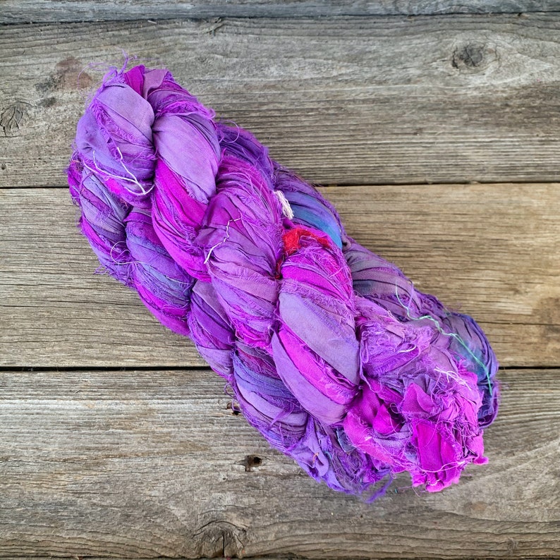 Macrame Recycled Sari Silk Ribbon Weaving