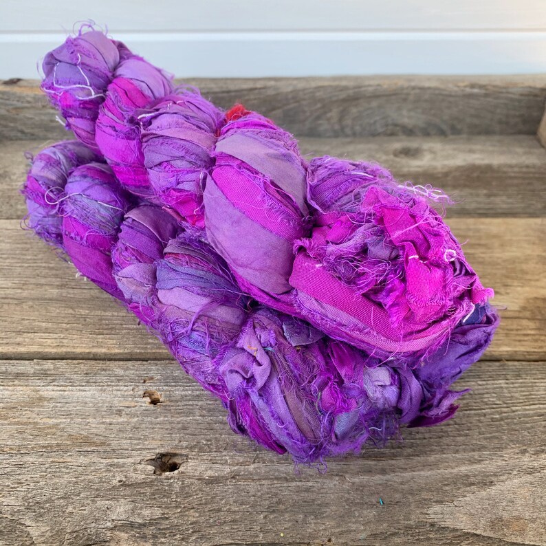Macrame Recycled Sari Silk Ribbon Weaving