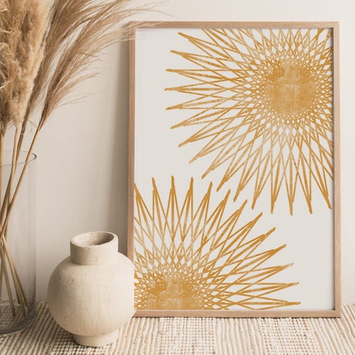 PRINTABLE Abstract Sun Wall Art Mid Century Sun Wall Art Sun Etsy
