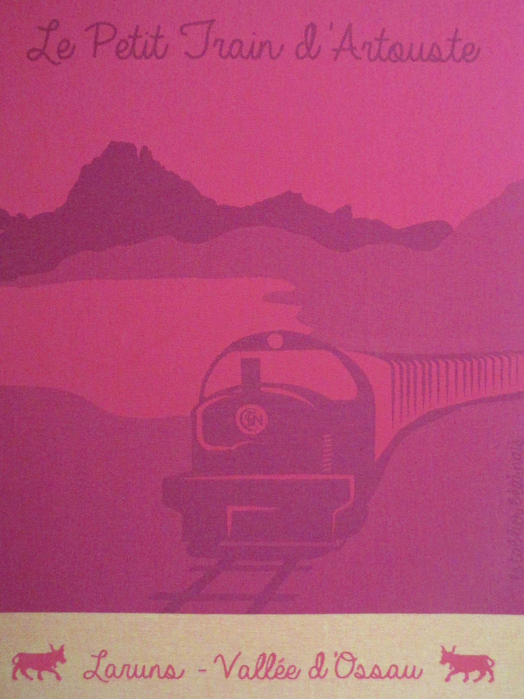 Essuie-Mains/Torchon Illustré Artouste, Pur Coton Tissé en Béarn, Modèle Exclusif Pour Le Tablier Bé