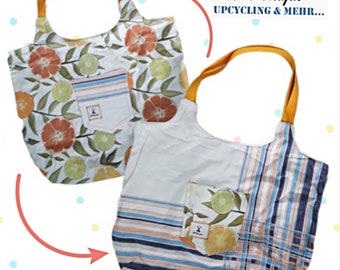Summery reversible shopper "Heinrich" with outside and inside pocket