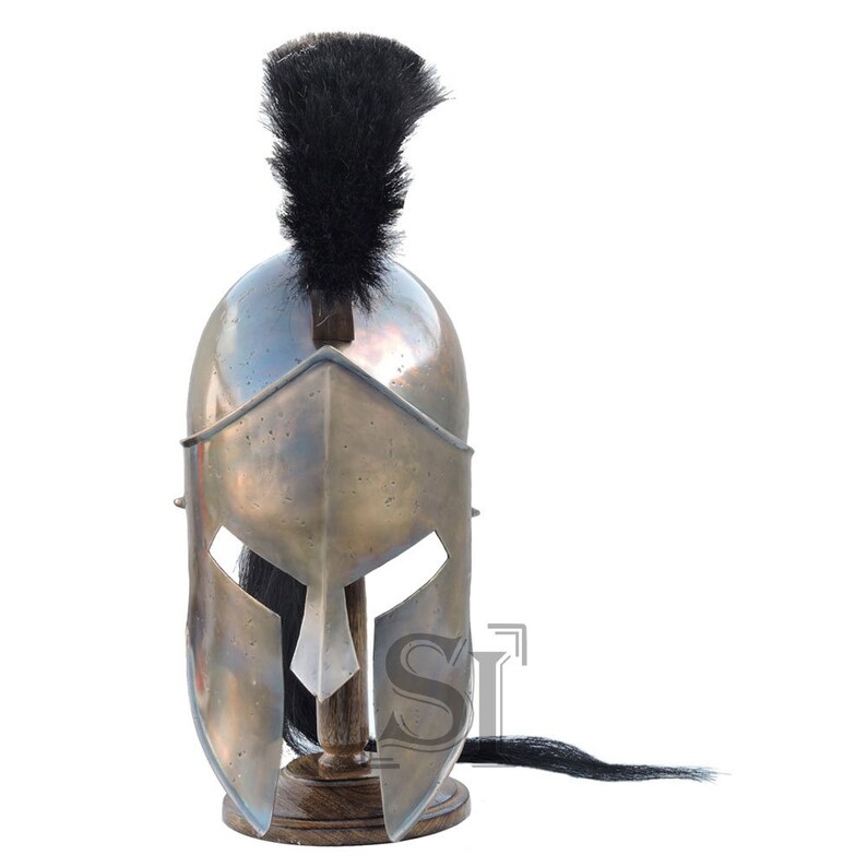 Mini Medieval Greek Spartan Helmet w Detachable Plume
