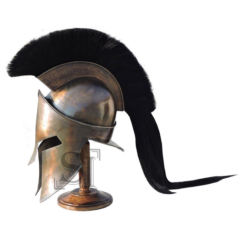 Mini Medieval Greek Spartan Helmet w Detachable Plume