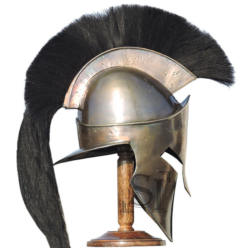 Mini Medieval Greek Spartan Helmet w Detachable Plume