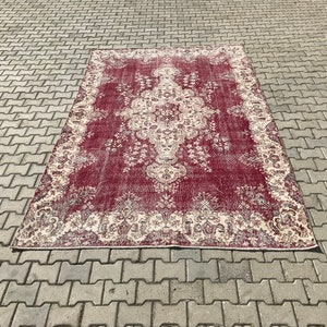 6.8 x 10.9 Feet, Vintage Looks Large Rug, Large Oushak Nomadic Rug, Large Floor Handmade Rug, Large Turkish Local Rug, Natural Handmade Rug