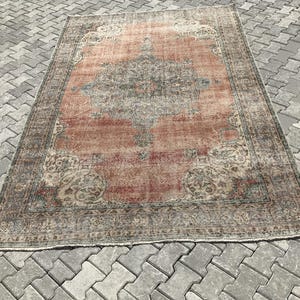 Turkish rug,Oushak rug,Vintage rug,Handmade rug,Large rug,Bohemian rug,Natural rug,Turkish vintage rug,Vintage turkish rug,Anatolian rug,
