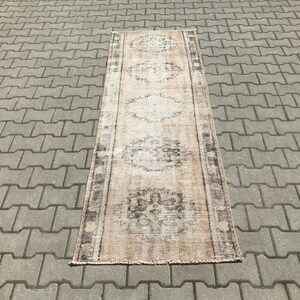 Turkish runner rug,Oushak runner rug,Vintage runner rug,Handmade runner rug,Anatolian runner rug,Natural rug,Kitchen rug,Hallway WOOL rug,
