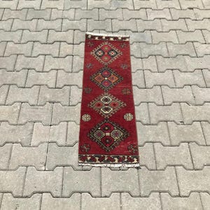 Tapis 1x3, tapis turc, tapis Oushak, tapis vintage, tapis de bain, petit tapis turc, petit tapis vintage, petit tapis Oushak, tapis en laine de salle de bain, tapis de porte,