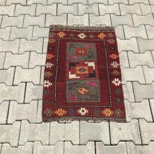 1.9 x 2.6 Ft, Small runner rug, Small turkish rug, Small oushak rug, Small vintage rug, Handmade small rug, Natural rug, Anatolian small rug