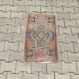 Petit tapis turc, petit tapis Oushak, petit tapis vintage, tapis turc, tapis Oushak, tapis vintage, tapis fait main, tapis anatolien, petit tapis, tapis de paillasson,