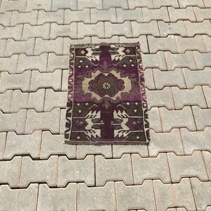 1.6 x 2.4 Ft, Faded rug, Turkish rug, Oushak rug, Vintage rug, Handmade rug, Bohemian rug, Natural rug, Pink rug, Door mat rug, Bath mat rug