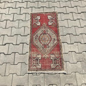 Tapis turc, tapis Oushak, tapis vintage, tapis fait main, tapis anatolien, petit tapis, petit tapis turc, petit tapis vintage, tapis de porte, tapis de bain, 1 x 3 ru