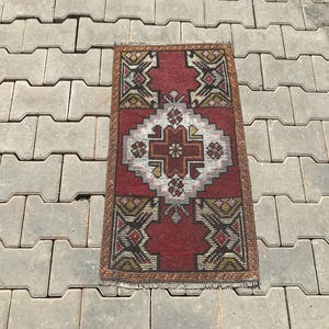 Tapis anatolien, tapis en laine, tapis de porte, tapis de bain, tapis turc, tapis Oushak, tapis vintage, petit tapis, tapis fait main, tapis de salle de bain, tapis turc vintage,