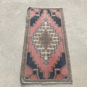 3’6 x 1’9 Oushak Small Rug,Vintage Wool Rug,Door Mat rug, Small Rug For Kitchen,Turkish Small Rug,Home Living Small Rug,Home Decor Mat Rug,