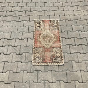 Alfombra turca pequeña, alfombra Oushak pequeña, alfombra vintage pequeña, alfombra de entrada pequeña, alfombra oriental pequeña, alfombra pequeña, alfombra de alfombra de puerta, 1,5x2,9 pies, alfombra pequeña,
