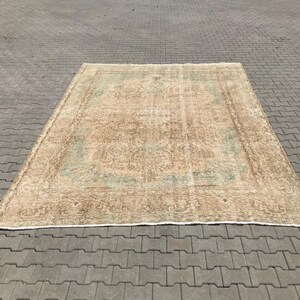 9.5x12.8 Ft,Turkish Rug 9x12,Oushak Rug 9x12,Vintage Rug 9x12,Faded Rug9x12,Pale Rug 9x12,Oversize Rug 9x12,Saloon Rug 9x12,Neutral rug 9x12