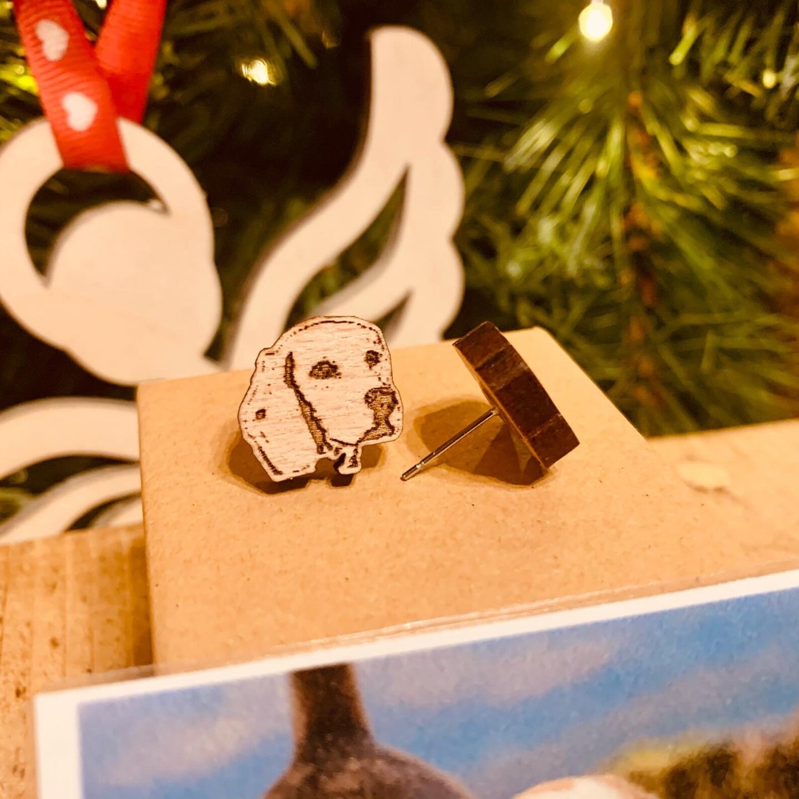 Dog earrings my pet earrings handmade laser cut wooden Etsy