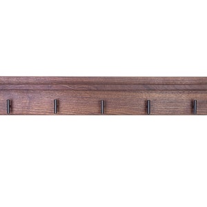 Solid Walnut Coat Rack with Shelf, Entryway Rack with Brass Hooks image 7