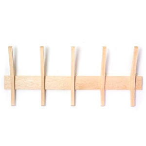 Mid Century Modern Coat Rack, Solid Wood Wall Mounted Rack image 4