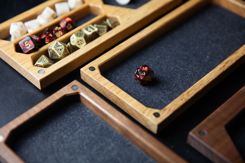 Custom Dnd Dice Tray, Hardwood Dice Box, RPG Hero Vault zdjęcie 8