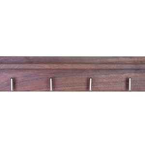 Solid Walnut Coat Rack with Shelf, Entryway Rack with Brass Hooks Nickel