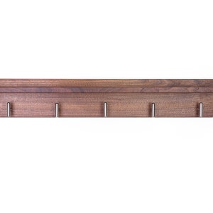 Solid Walnut Coat Rack with Shelf, Entryway Rack with Brass Hooks image 8