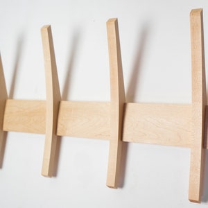 Mid Century Modern Coat Rack, Solid Wood Wall Mounted Rack image 10