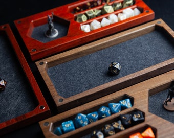 Custom Dnd Dice Tray, Hardwood Dice Box, RPG Hero Vault