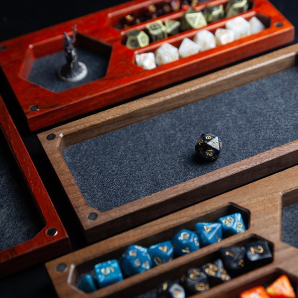 Custom Dnd Dice Tray, Hardwood Dice Box, RPG Hero Vault