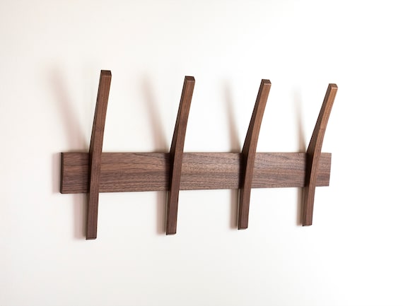 Modern Wooden Coat Rack Mid Century Style Etsy