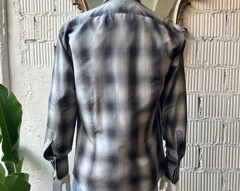 Vintage 2000s S/S 2004 Gucci by Tom Ford Gray Silk Checkered