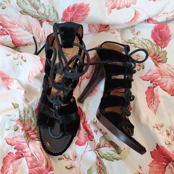 シューズ・サンダルその他 Saint Laurent Heeled shoes YSL Saint Laurent Ankle Strap Sandals Pumps Studded Heels