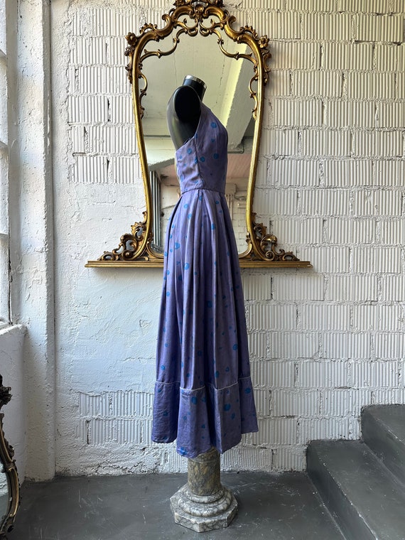 Vintage 1950s Junior Accent silk halter dress wit… - image 3