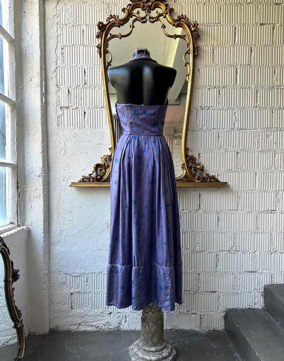 Vintage 1950s Junior Accent silk halter dress wit… - image 2