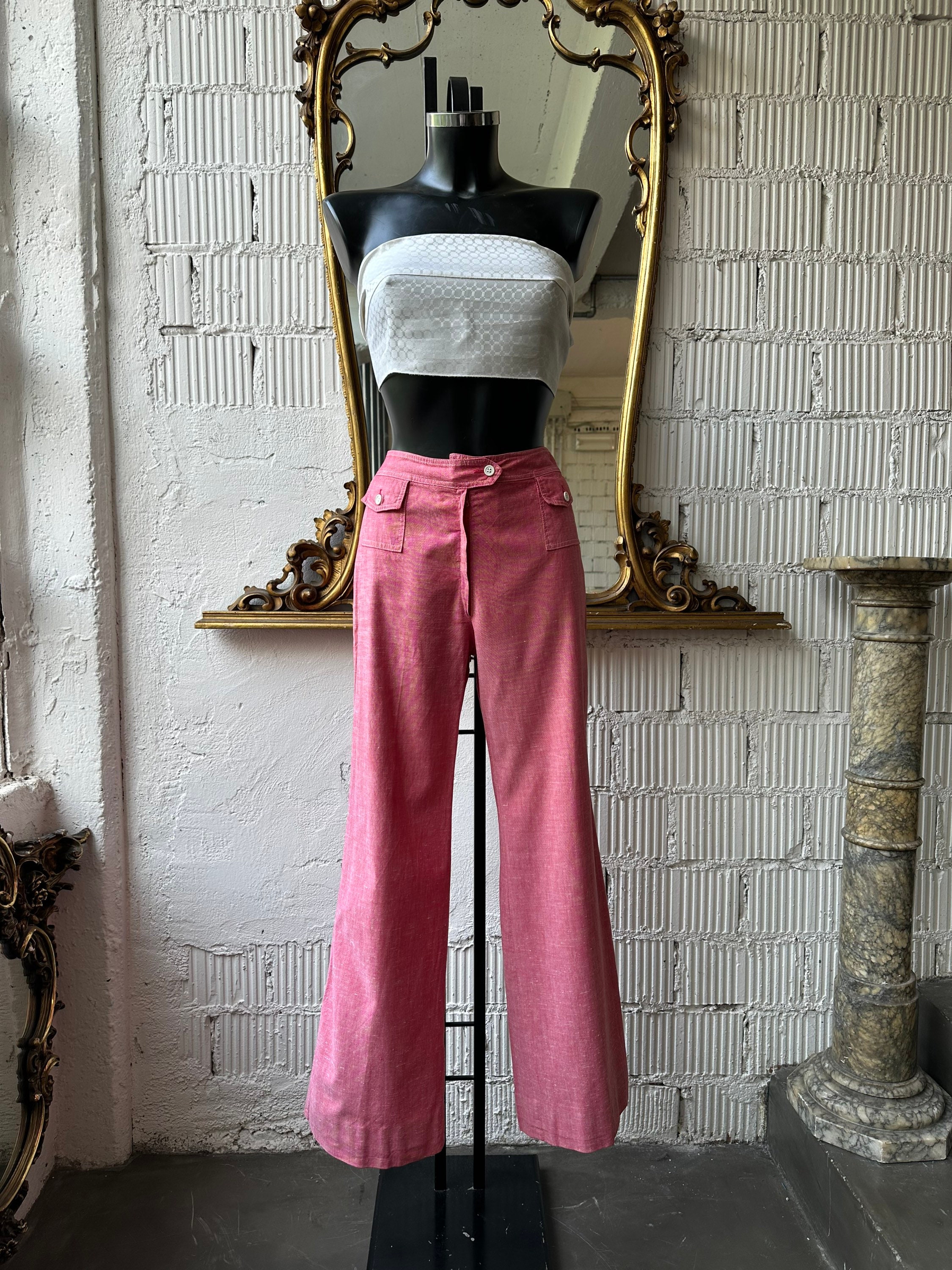 Cotton trousers with horizontal stripes