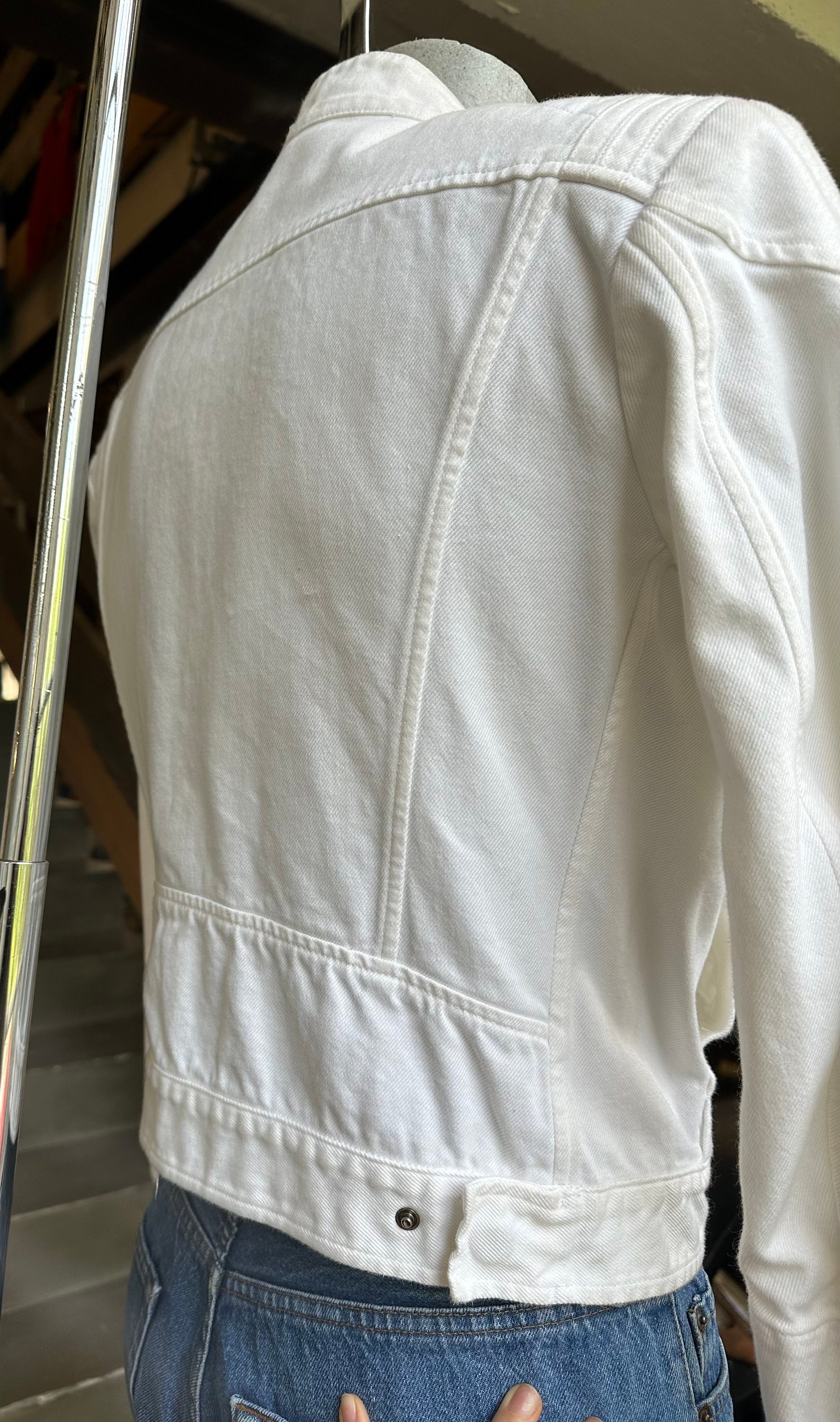 Gucci by Tom Ford Documented S/S 2002 White Denim Biker Jacket - Etsy