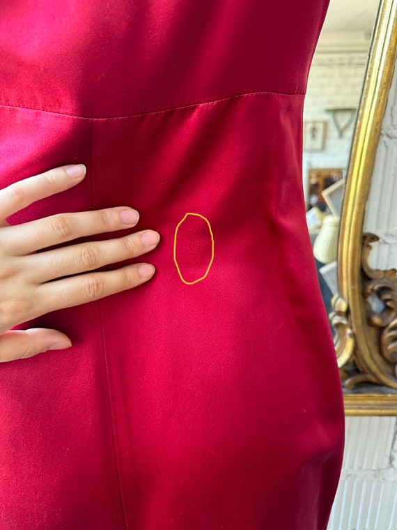 Buy Vintage Blumarine 2000s / Y2k Ruby Red Spaghetti Strap Silk Dress With  Silver Rhinestones Neckline Detail Online in India - Etsy
