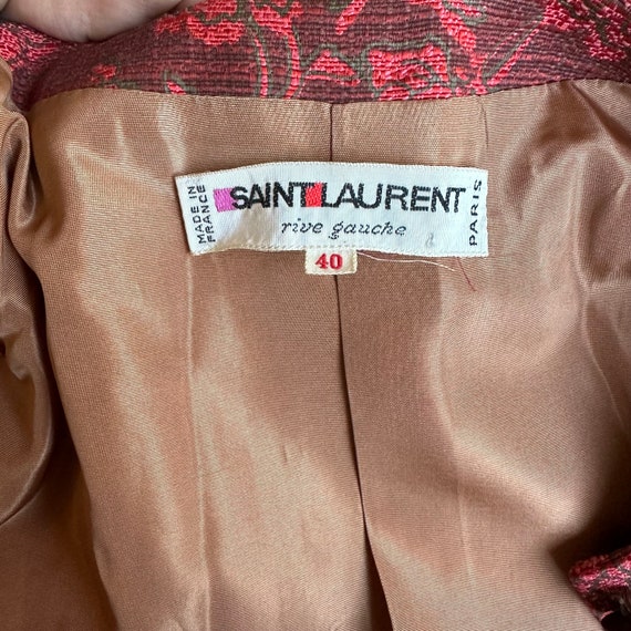 Vintage 1970s YVES SAINT LAURENT rive gauche red … - image 9