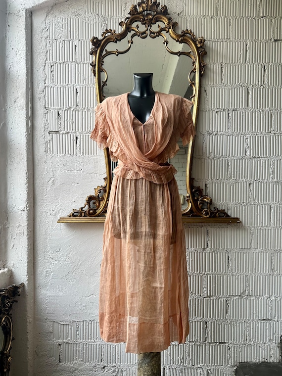 Lovely Antique Edwardian sheer organza Lawn Dress 