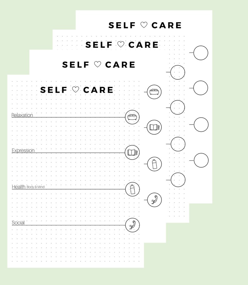 Self Care Template PDF English Version A4 and Letter - Etsy