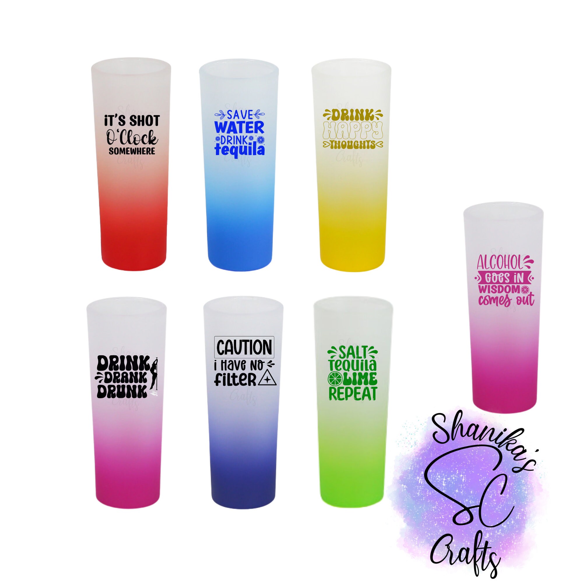 Blank Shot Glass for Sublimation Frosted Shot Glass Ombre Etsy