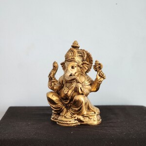 Estátua de Ganesha em latão - Senhor da sabedoria, sorte e novos começos - 7 polegadas imagem 5