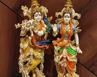 クリシュナとラーダ　k001 真鍮製のラーダー・クリシュナ神像 | ラーダーを抱くクリシュナ神像 21