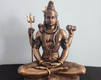Meditating Shiva Statue with Trident - 8 Inch Someshwara Shankara Mahadeva