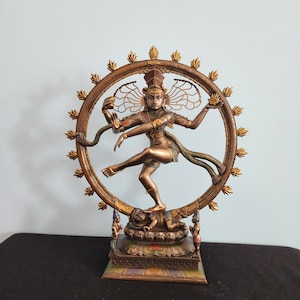 10.5&quot; Nataraj Statue: Dancing Shiva Idol for Yoga Hall