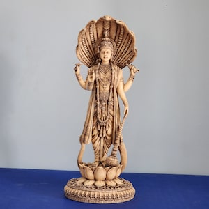 Narayana Statue - Lord Vishnu Narayan Standing idol Indian Arts -12.5&quot;inches culture marble finish Statue for altar temple home