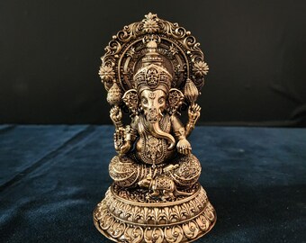 5 Inch Brass Ganesha Statue: Hindu Good Luck Decor