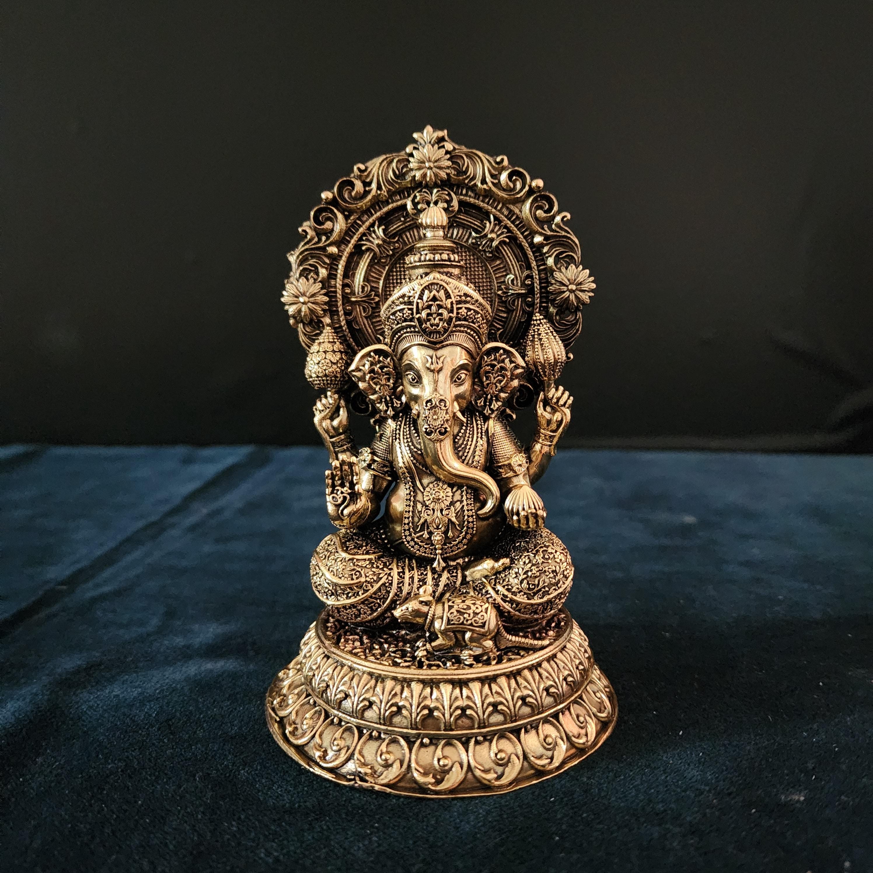 五面ガネーシャ像 仏像　真鍮製　アンティーク　和 5インチ真鍮ガネーシャ像：ヒンドゥー教の幸運の装飾 - Etsy 日本